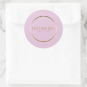 Sticker Rond Pink & Gold Elegant Classy Glam Wedding Favor (Sac)