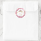 Sticker Rond Pink Gold Fairytale Princess Crown (Sac)