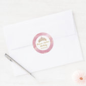 Sticker Rond Pink Gold Fairytale Princess Crown (Enveloppe)