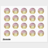 Sticker Rond Pink Gold Flamingo 5th Birthday (Feuille)