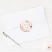 Sticker Rond Pink Gold Floral Par Tea Anniversaire (Enveloppe)