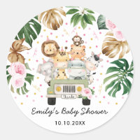 Pink Gold Safari Jungle Animaux Verdure bébé fille