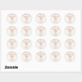 Sticker Rond Pink Gold Sweetheart 1er anniversaire Valentines B (Feuille)
