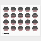 Sticker Rond Pink & Grey Séquins De Glam Moderne Chic Elegant F (Feuille)