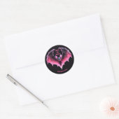 Sticker Rond Pink Halloween Bat Trace Ou Traite (Enveloppe)