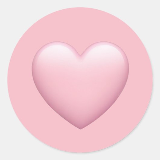 Sticker Rond Pink Heart Emoji – Soft and Loving Symbol Art (Devant)