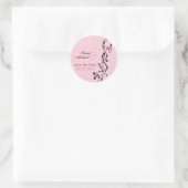 Sticker Rond Pink Heart Vine - enregistrer l'autocollant de dat (Sac)