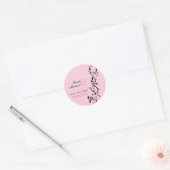Sticker Rond Pink Heart Vine - enregistrer l'autocollant de dat (Enveloppe)