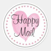 Pink Hearts Happy Mail