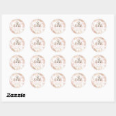 Sticker Rond Pink hiver White Bear C'est un Baby shower fille (Feuille)
