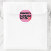 Sticker Rond Pink Immunocompromis Risque élevé (Sac)