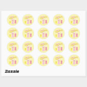 Sticker Rond Pink Lemonade Birthday Summer Polka Dot Cute (Feuille)
