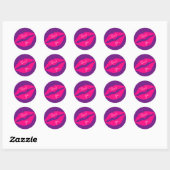 Sticker Rond Pink lipstick baiser pop art Merci (Feuille)