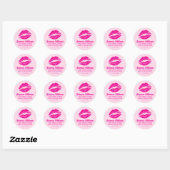 Sticker Rond Pink lipstick mark retro return address (Feuille)
