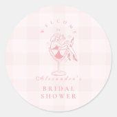 Sticker Rond Pink Love est une Bridal Shower Espresso Brewing (Devant)