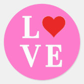 Sticker Rond Pink Love Romantique Élégant (Devant)