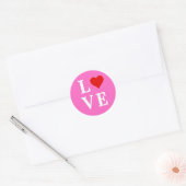 Sticker Rond Pink Love Romantique Élégant (Enveloppe)