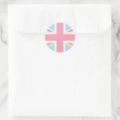 Sticker Rond Pink Lovely Classic Union Jack British(UK) Flag (Sac)
