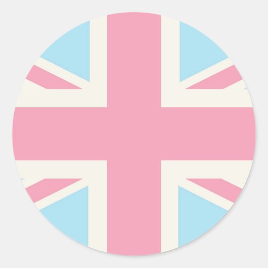 Sticker Rond Pink Lovely Classic Union Jack British(UK) Flag (Devant)