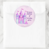 Sticker Rond Pink Magic Fairytale Castle Princess Party (Sac)