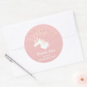 Sticker Rond Pink Magical Unicorn Fille Anniversaire de enfant  (Enveloppe)