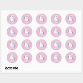 Sticker Rond Pink Magical Unicorn Party (Feuille)