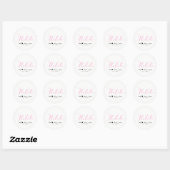 Sticker Rond Pink MAHALO Merci Hawaiian Luau White Faveur (Feuille)