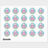 Sticker Rond Pink mignon Baby shower vide (Feuille)