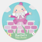 Sticker Rond Pink mignon Baby shower vide (Devant)