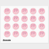 Sticker Rond Pink moderne I Love Tennis (Feuille)