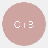 Sticker Rond Pink Monogram Modern Wedding (Devant)