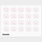 Sticker Rond PInk Motif Star et Cloud (Feuille)