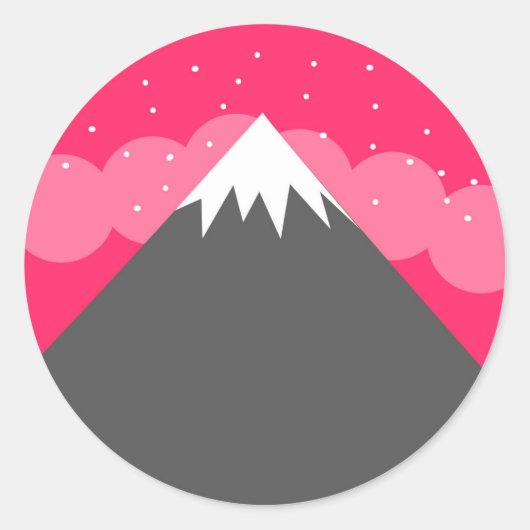 Sticker Rond Pink Mountain Horizon (Devant)