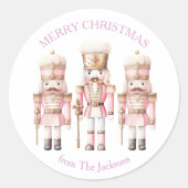 Sticker Rond Pink Nutcracker Joyeux Noël (Devant)