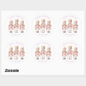 Sticker Rond Pink Nutcracker Joyeux Noël (Feuille)