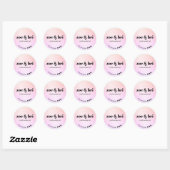 Sticker Rond Pink Ombre Ajouter Votre Logo Social Media (Feuille)