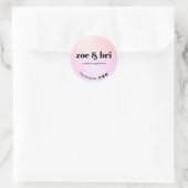 Sticker Rond Pink Ombre Ajouter Votre Logo Social Media (Sac)