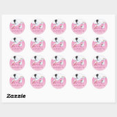 Sticker Rond Pink Ombre Chevron Nom du bébé (Feuille)