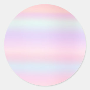 Sticker Rond Pink Ombre Pastel Blush Powder Blue Unicorne