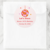 Sticker Rond Pink Orange Disco Ball Let's Disco Anniversaire (Sac)