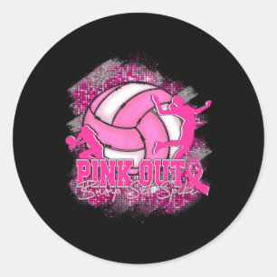 Sticker Rond Pink Out And Bump Set Spike Breast Cancer Awards
