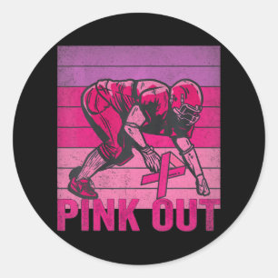 Sticker Rond Pink Out Cancer du sein Sensibilisation Football