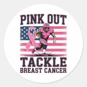 Sticker Rond Pink Out Footbyll S'attaquer au cancer du sein sen