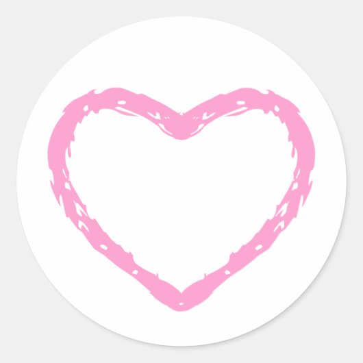 Sticker Rond Pink Pastel Heart Chalkboard Kid Drawing (Devant)
