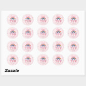 Sticker Rond Pink Pastel Rainbow Birthday Thank You (Feuille)