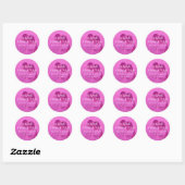 Sticker Rond Pink Photo Wedding Thank You (Feuille)
