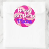 Sticker Rond Pink Pinwheel Girly Badge d'anniversaire (Sac)