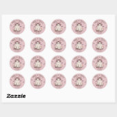 Sticker Rond Pink Plaid Bow mignon Fille Fantôme Halloween (Feuille)