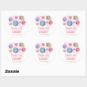 Sticker Rond Pink Planets Space Fête d'anniversaire (Feuille)