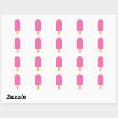 Sticker Rond Pink Popsicle (Feuille)